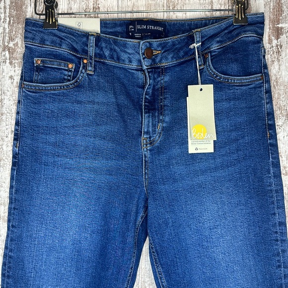 Boden Jean TO367 MDN Slim Straight Mid Rise medium vintage wash size US 10R NWT - Picture 5 of 11